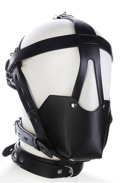 SM Harness Head Muzzle Black Gag med harness