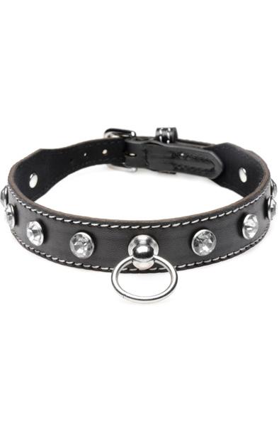 Strict Diamond Choker With O-Ring Black Choker