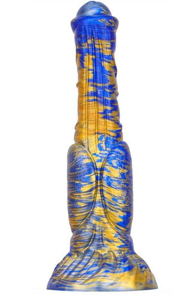 Metallic Fantasy Dildo Jumbox Blue/Gold 24 cm Dragon dildo