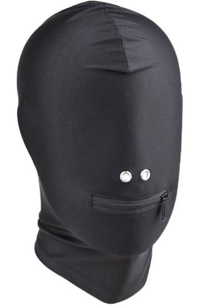 Full Cover Hood With Zipper In The Mouth BDSM mask