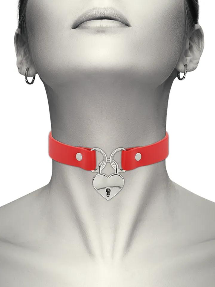 Coquette Hand Crafted Choker Keys Heart Red Choker