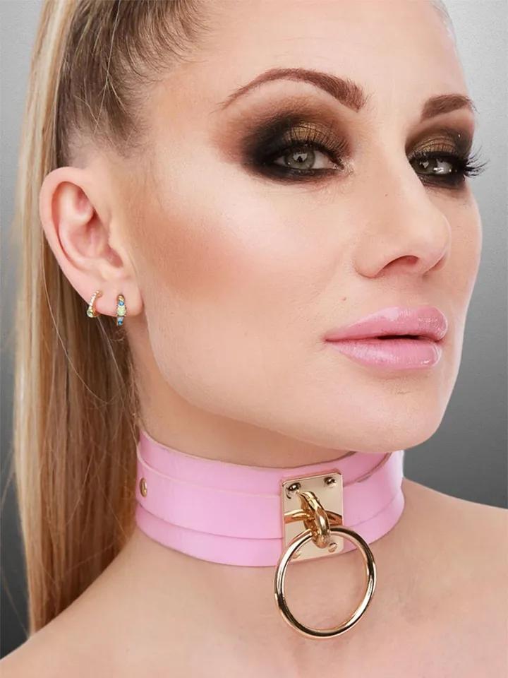 O-Ring Collar Gold/Pink Choker