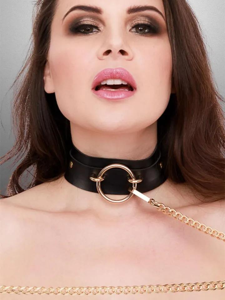 O-Ring Front Collar + Leash Black Halsband & koppel