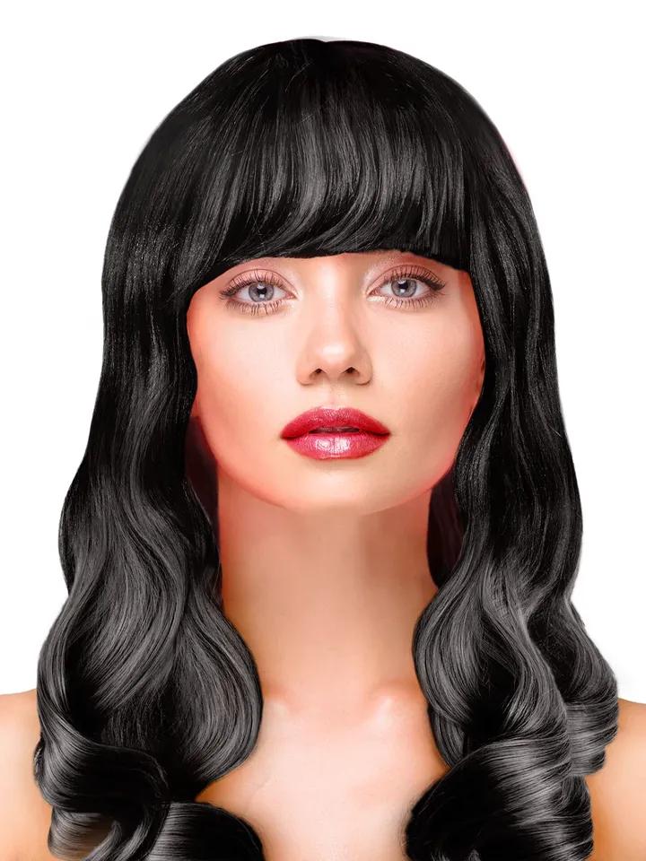 Party Wig Long Wavy Black Hair Peruk