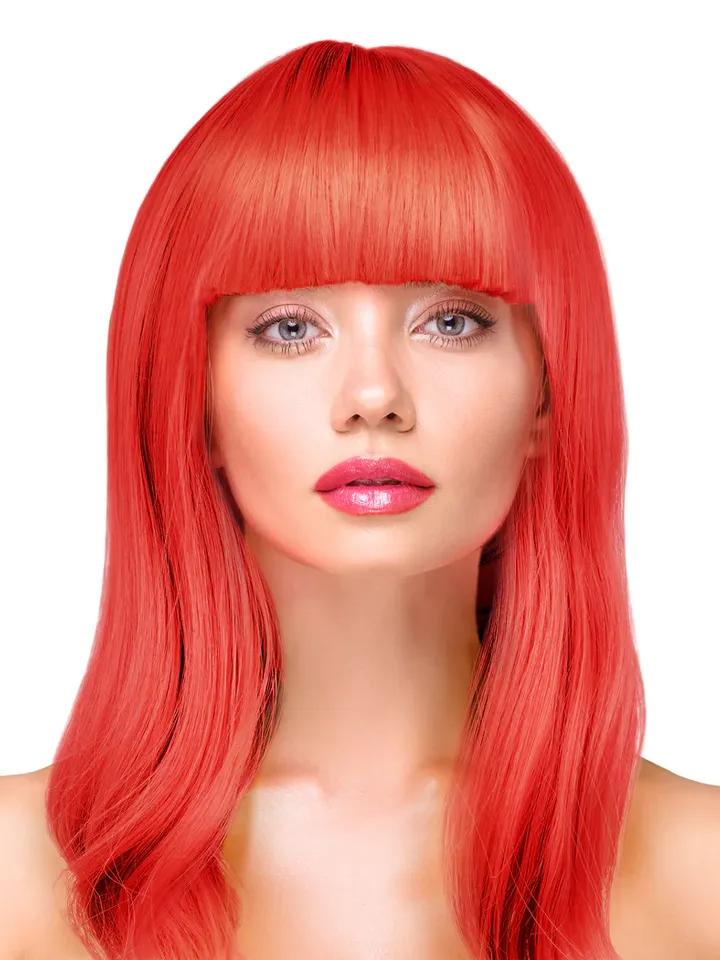 Party Wig Long Straight Red Hair Peruk