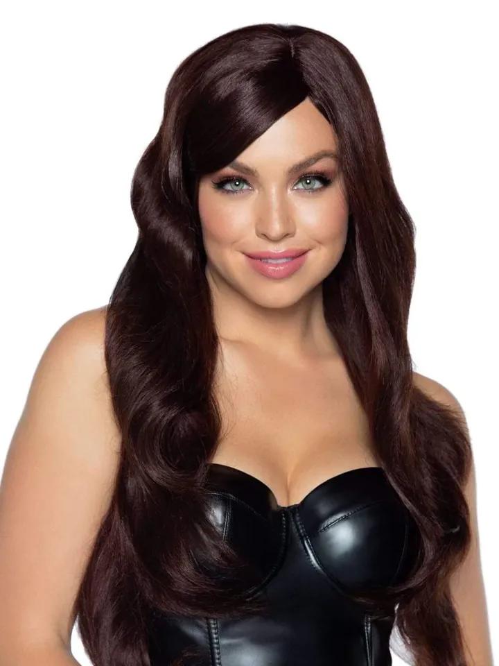 Leg Avenue Long Wavy Wig Brown Peruk