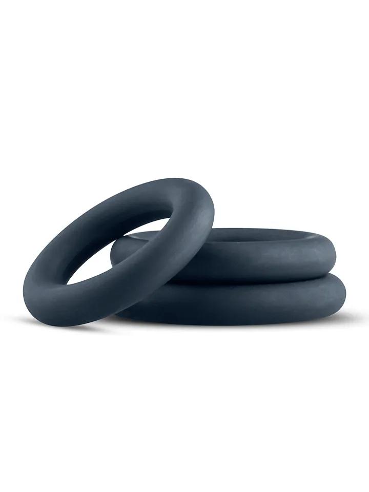Boners 3-Piece Cock Ring Set Grey Penisringar paket