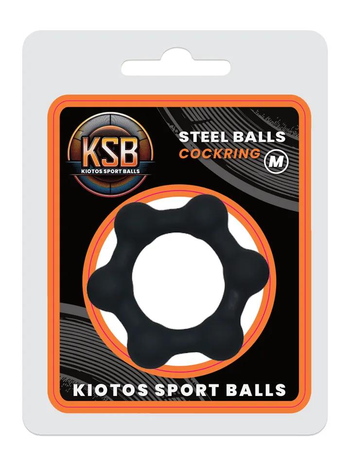 KSB Silicone Cockring With 6 Steel Balls Medium Penisringar