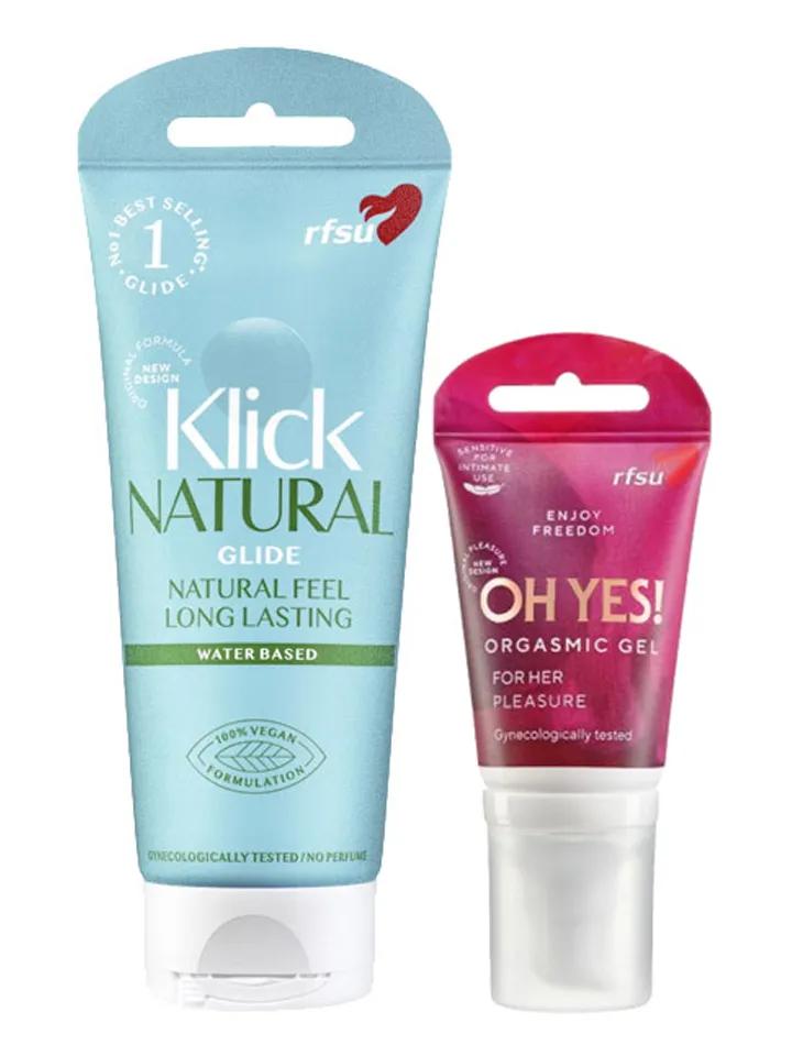 RFSU Oh Yes Orgasm Gel + Klick Natural Glide 100ml Paketerbjudande
