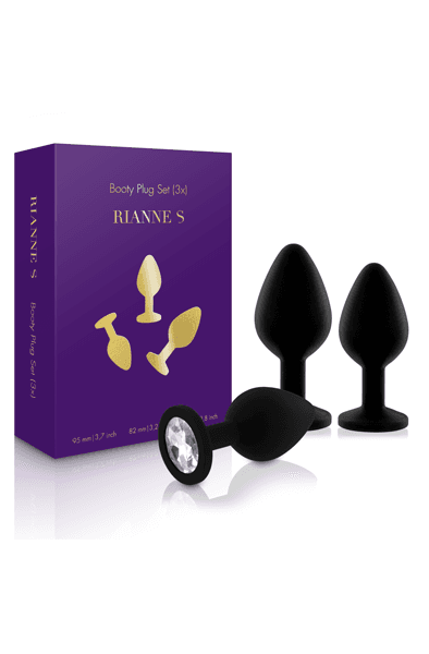 RIANNE S Booty Plug Set 3x Black Analpluggar paket