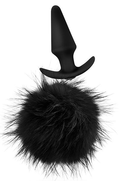 Pom Plugs Fur Pom Pom Black Analplugg med svans