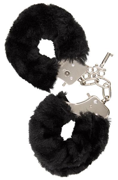 Guilty Pleasure Furry Handcuffs Black Handbojor med fluff