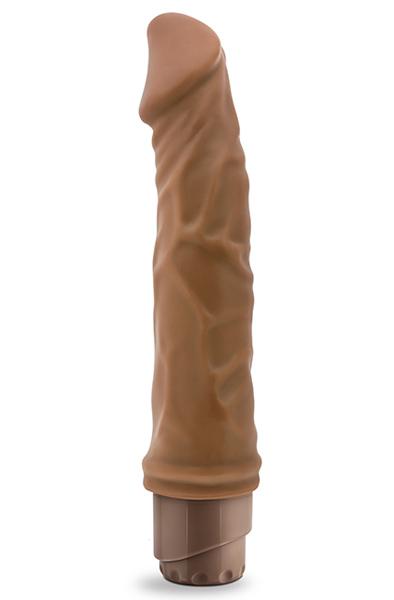 Dr. Skin Vibrating Cock Mocha 22,5cm Dildo med vibrator