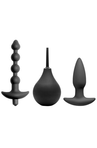 XR Play Hard 4 Piece Silicone Anal Kit Analplugg med vibrator
