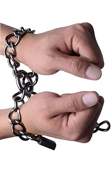 Tom of Finland Locking Chain Cuffs Handbojor metall