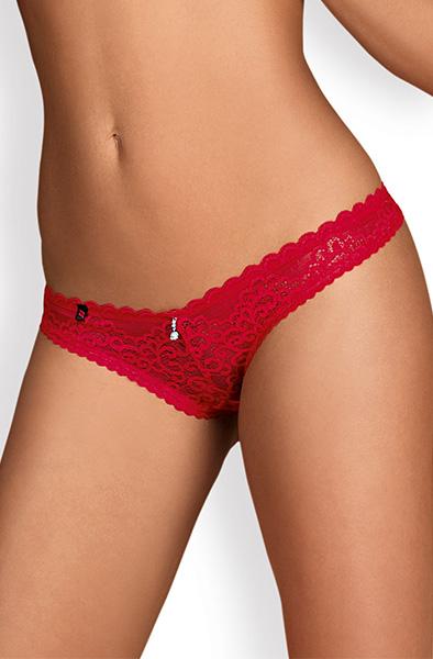 Obsessive Rougebelle Thong Red S/M Spetstrosa