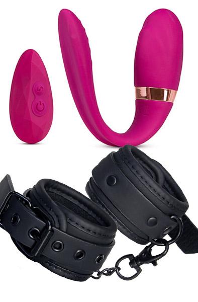 Couples Vibrator + Handcuffs Paketerbjudande