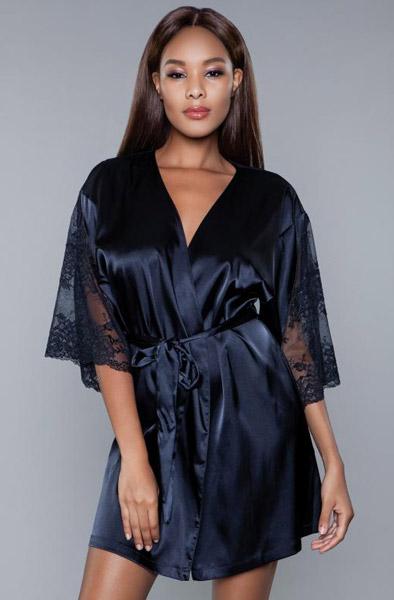 BeWicked Grace Satin Kimono L Sexig morgonrock