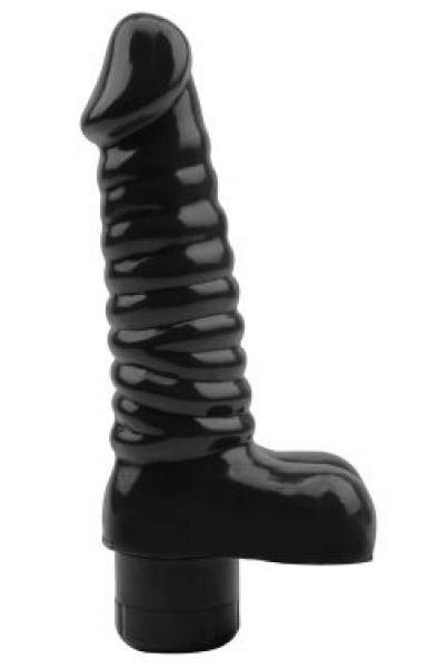 Sugar Black Vibrating Dildo 19 cm Dildo med vibrator
