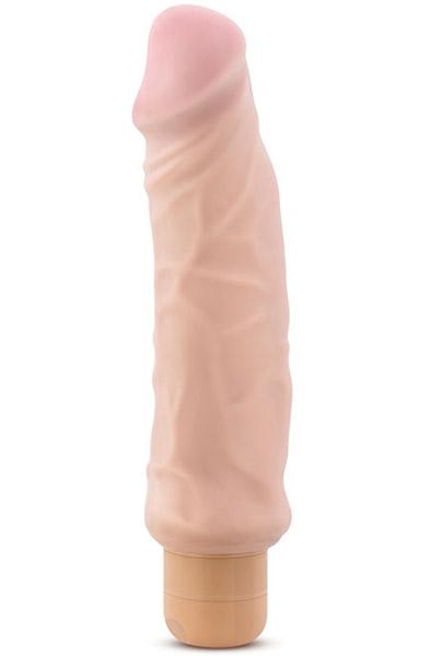 X5 Plus Vibrating Hard On Beige 22 cm Dildo med vibrator