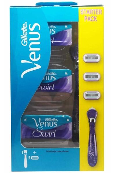 Gillette Venus Swirl Razor + 3-pack Venus rakhyvel