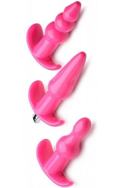 Frisky Thrill Trio Anal Plug Set of 3 Pink Analpluggar paket
