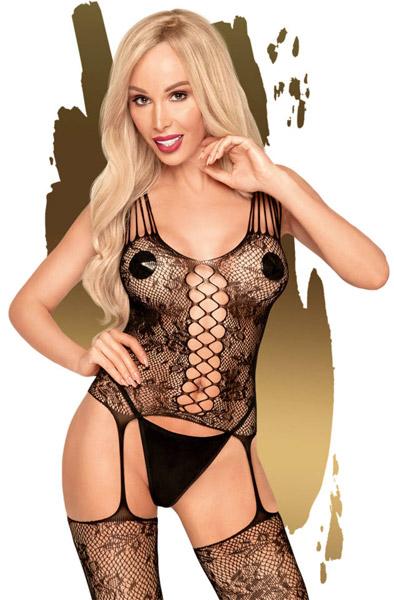 Penthouse Love Bud Black XL Bodystocking