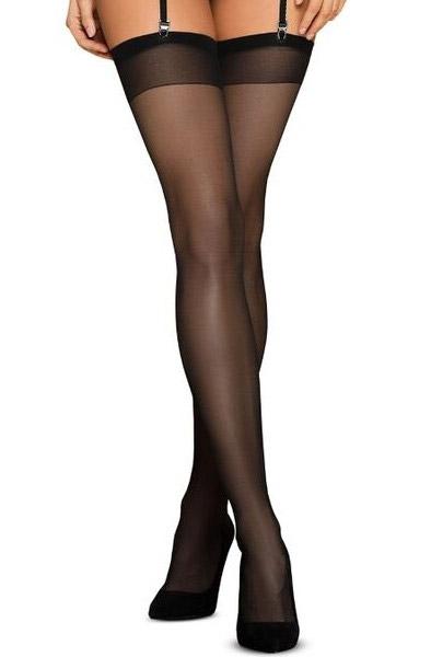 Obsessive S813 Stockings Black L/XL Stay-ups