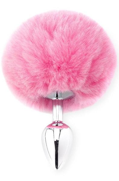 Deluxe Fluffy Bunny Tail Pink Analplugg med svans
