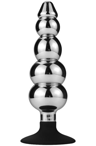 Anal Beads 6 Balls With Suction Cup 17,5cm Analplugg metall