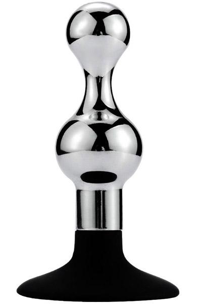 Anal Plug With Suction Cup-Sandglass 11cm Analplugg metall
