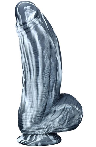 Silicone Dildo Fat Dick Black-White 25cm Monster dildo
