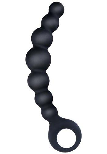 Ribbed Silicone Curved Anal Beads 18 cm
