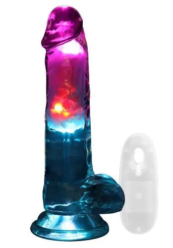 Realrock LED Vibrating Straight Cock with Balls 18 cm