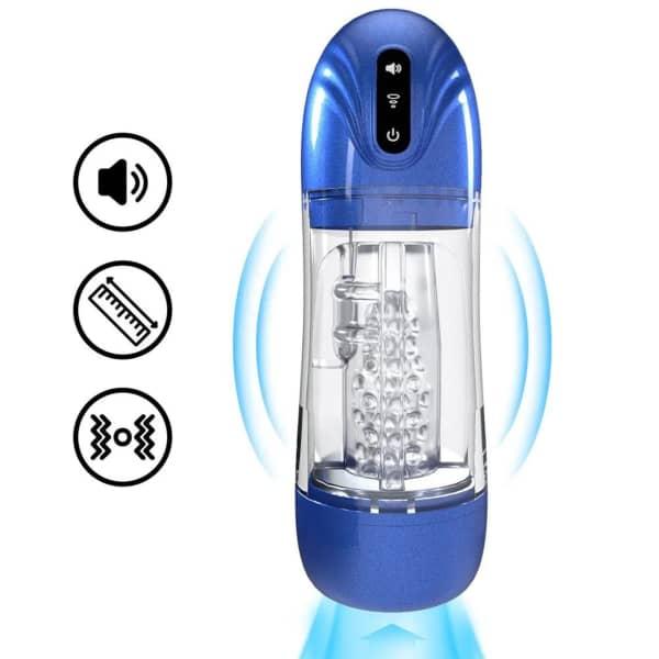 Pumped - SonicPull Suction And Vibration Masturbator Pump - Metallic Blue