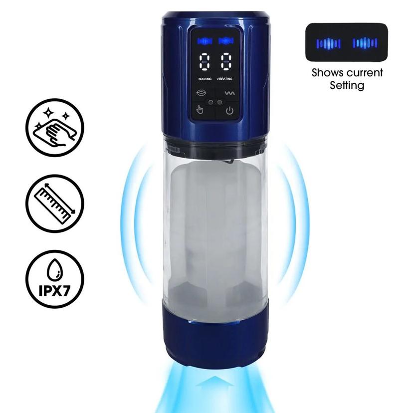 Pumped - UltraLift Automatic Waterproof Masturbator Pump - Metallic Blue