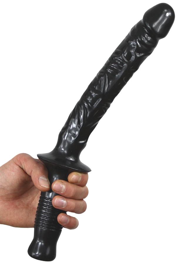 THE MAN HANDLER - BLACK - 37cm Lång Dildo med handtag