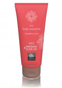 2-in-1 Massage gel & Glidmedel Jordgubbe