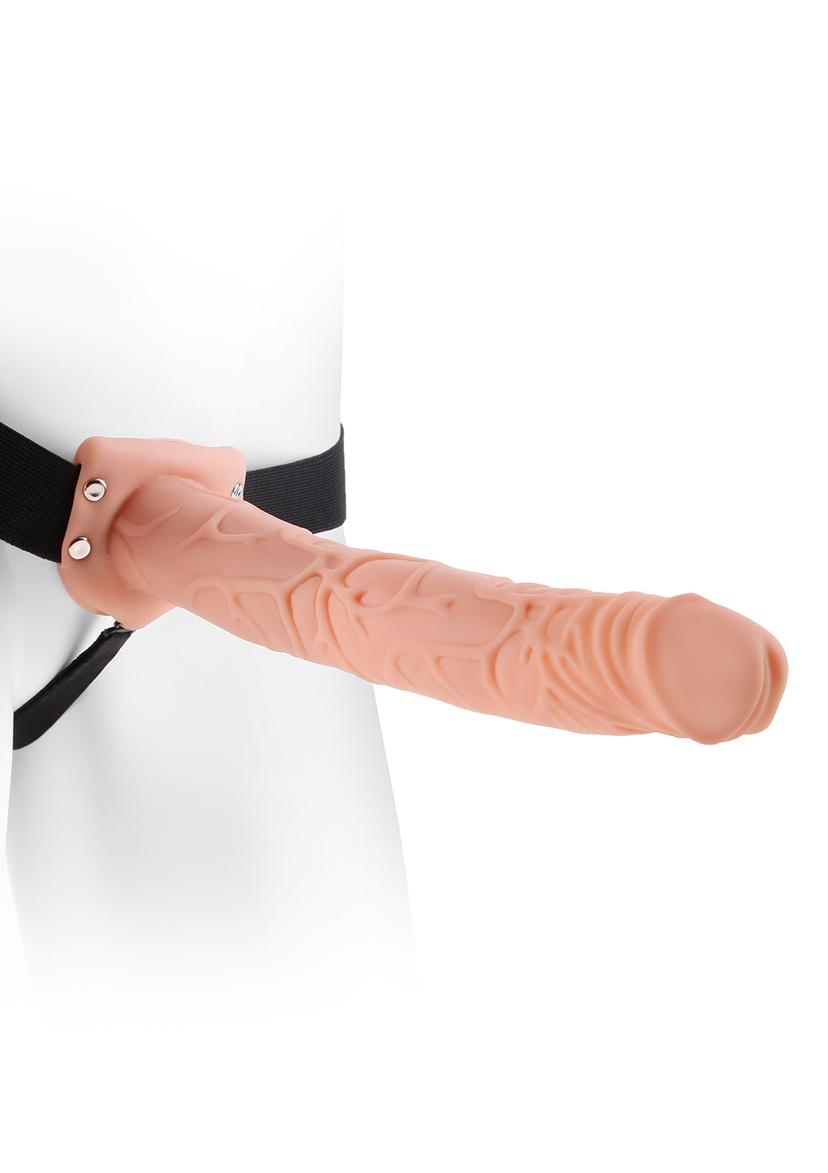 HOLLOW STRAP-ON W BALLS 11'' FLESH