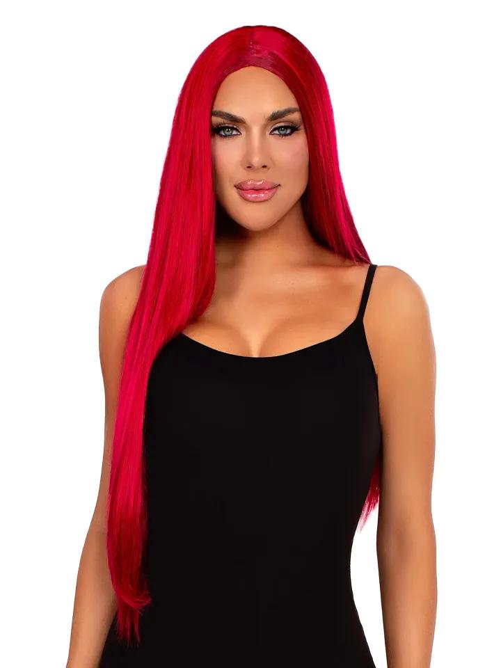 Leg Avenue Long Straight Center Part Wig Red