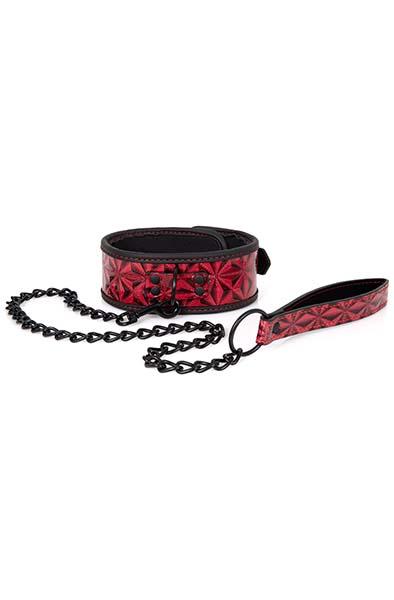 Diabolique Dark Collar With Leash Red