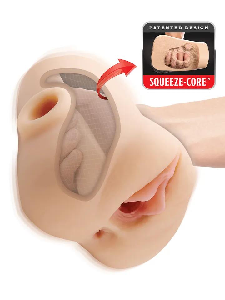 PDX Plus Double Pounder Vibrating Squeeze Stroker