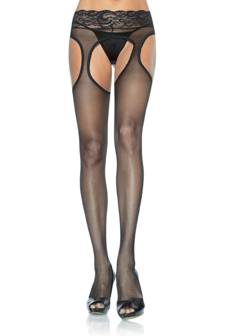 SHEER GARTER PANTYHOSE PLUS SIZE
