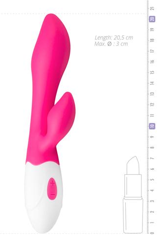 GALAXY SILICONE G-SPOT RABBIT VIBRATOR - ROSA VIT - USB LADDNING