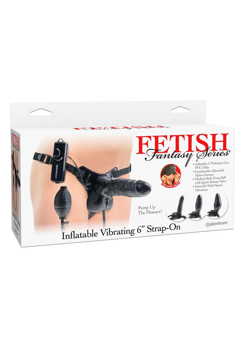 INFL VIBRATING STRAP-ON 6" FLESH
