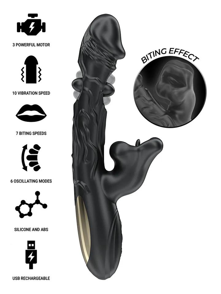 Vibrator & Clitoris Stimulator With Biting & Rotation