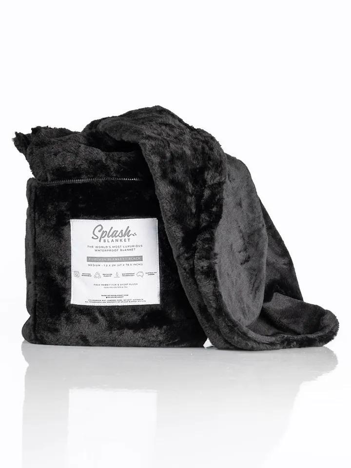 Splash Blanket Furlush Black Medium 120x200 cm
