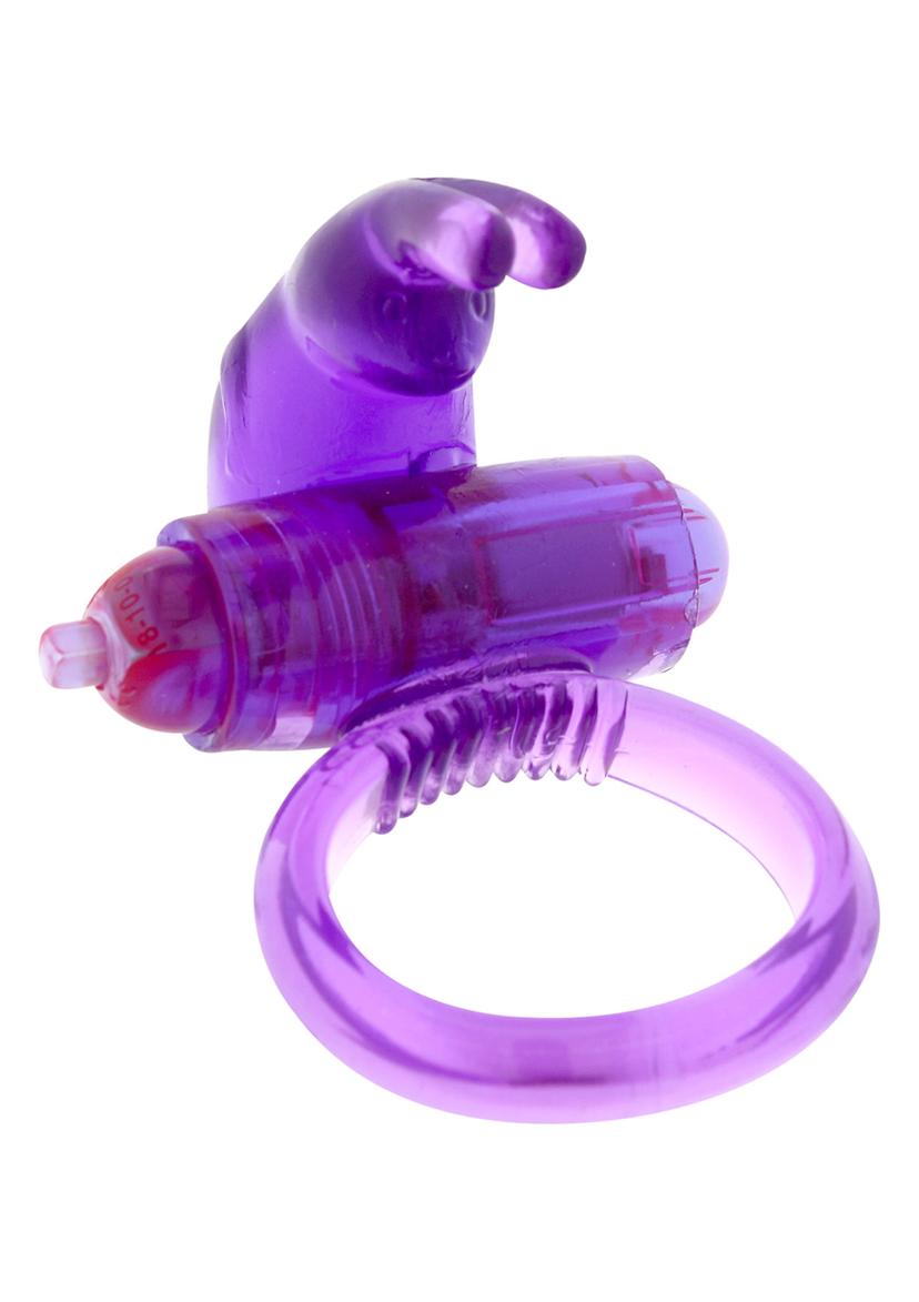 RABBIT VIBRATING COCKRING PURPLE - PENISRING