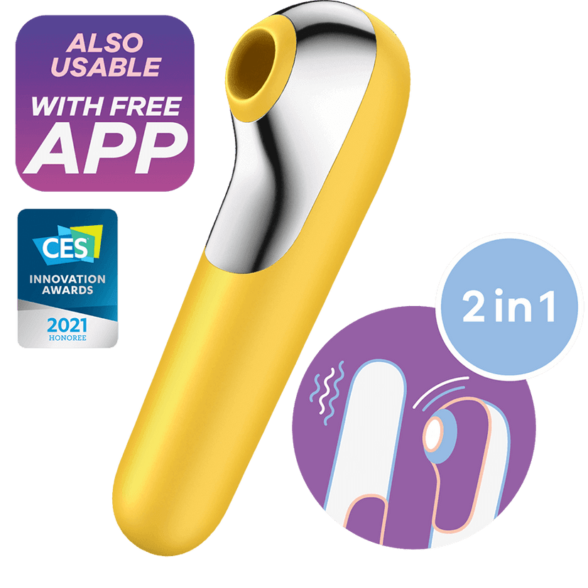 Satisfyer Dual Love Air Pulse Vibrator - Yellow - Gul