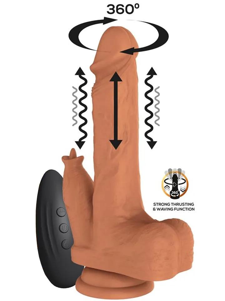 Quintus Thrusting, Waving & Vibration Dildo 23 cm